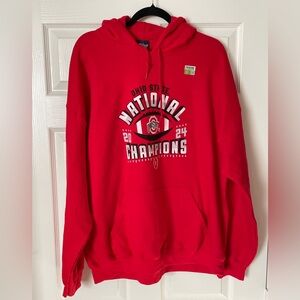 NWT Ohio State Buckeyes 2024 College Football National Champion Hoodie - XL Red